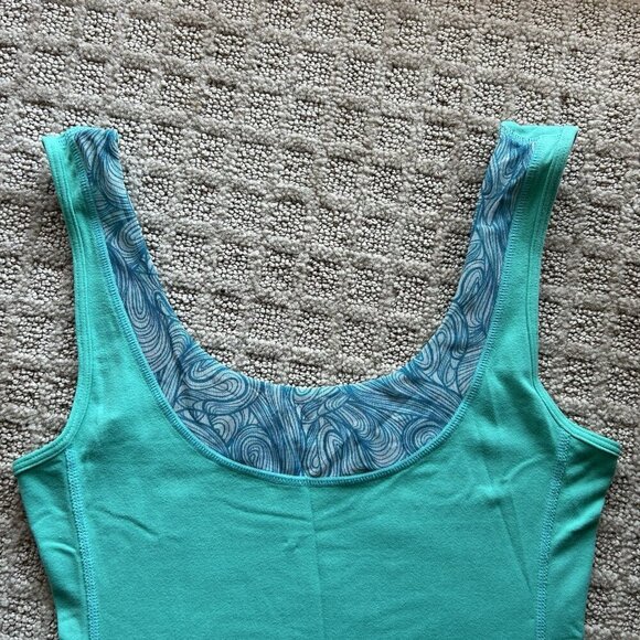 Lululemon Tank Top Womens Green Blue Swift Tech Yoga Gym Teal Running Y2K - Picture 2 of 8